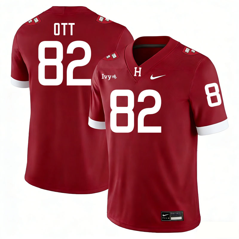 Harvard Crimson #82 Tyler Ott College Football Jerseys,Uniforms Stitched-Crimson